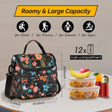 1 x RAW Customer Returns HOMESPON Cooler Bag Small Foldable Insulated Lunch Bag Picnic Bag Thermal Bag for Women Adults Lunch Box Container with Shoulder Strap Front Pocket for Work Picnic Colorful Flower  - RRP €19.99