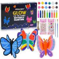 13 x Brand New FORMIZON Glow in the Dark Butterfly Painting Kit, DIY Wooden Butterfly, 3D Butterfly Crafts, Wooden Butterfly Pendants for Kids, Wooden Creative Activity Kit for Kids - RRP €296.4