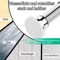 1 x RAW Customer Returns Silver shower curtain rod without drilling made of stainless steel, extendable spring tension rod, rust-proof and non-slip, 70 to 195 cm telescopic rod for your bathtub - RRP €23.18