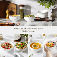 1 x RAW Customer Returns MALACASA, Regular Series, 4-piece porcelain cream white cereal bowl set, 750ml soup bowl, rice bowl, snack bowl, dessert bowl for salad, soups, ramen, fruit etc. 15.2x15.2x7.6cm - RRP €34.99