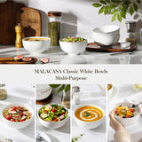 1 x RAW Customer Returns MALACASA, Regular Series, 4-piece porcelain cream white cereal bowl set, 750ml soup bowl, rice bowl, snack bowl, dessert bowl for salad, soups, ramen, fruit etc. 15.2x15.2x7.6cm - RRP €36.38