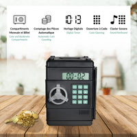 1 x RAW Customer Returns Electronic money box with automatic counting - safe, digital, 6-digit code, coin compartment and banknote - clock function birthday, Christmas for children and adults - RRP €27.98