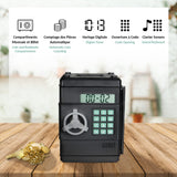 1 x RAW Customer Returns Electronic money box with automatic counting - safe, digital, 6-digit code, coin compartment and banknote - clock function birthday, Christmas for children and adults - RRP €27.98