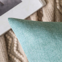 1 x RAW Customer Returns MIULEE Set of 2 Waterproof Cushion Covers Outdoor Sofa Cushions Decorative Pillows Modern Cushion Covers Decorative Cushion Cover Made of Polyester Linen Look for Garden Sofa Living Room Bed 40 x 60 cm Cyan - RRP €18.34