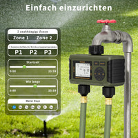 1 x RAW Customer Returns Diivoo irrigation computer 3 outlets, irrigation system garden 3 outlets for garden hose, timer irrigation IPX5 with rain delay and manual auto mode water timer - RRP €51.42