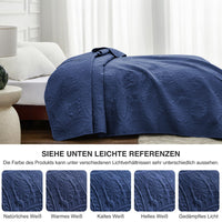 1 x RAW Customer Returns Love s cabin bedspread 240x260 navy blue, ultra soft bed quilt lightweight microfiber bedspreads bed cover 240x260, modern bedspread with coin pattern for all seasons without pillowcase  - RRP €36.19