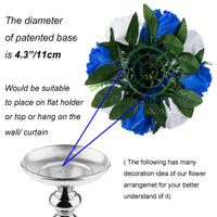 1 x Brand New BLOSMON Bouquet Flower Arrangements Artificial Decoration Rose 6 Pcs Royal Blue White Artificial Bouquet Flowers Table Decoration Flower Ball Valentine s Day Rose Bouquet for Wedding Mother s Day Gift - RRP €46.37