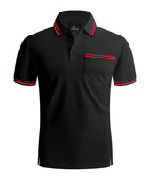 1 x Brand New JACKETOWN Polo Shirt Men s Short Sleeve Regular Fit T-Shirts Men Quick-Drying Casual Sports Shirt Outdoor Polo Shirt with Glasses Holder Button Placket Breathable Polo Shirts 2412-Black-M  - RRP €33.26