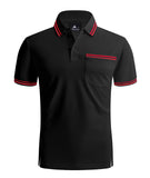 1 x Brand New JACKETOWN Polo Shirt Men s Short Sleeve Regular Fit T-Shirts Men Quick-Drying Casual Sports Shirt Outdoor Polo Shirt with Glasses Holder Button Placket Breathable Polo Shirts 2412-Black-M  - RRP €33.26