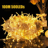 1 x RAW Customer Returns Avoalre 500 LED outdoor fairy lights 100 m, IP44 waterproof, warm white fairy lights, 8 modes with memory function, outdoor Christmas lighting for Christmas, garden, party, birthday, wedding - RRP €44.09