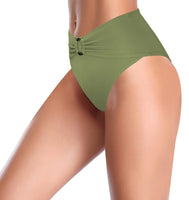 1 x RAW Customer Returns SHEKINI Women s Bikini Bottoms High Waist Stylish Design Tummy Control Swimming Shorts Abdominal Control Retro Swimming Trunks M, Green  - RRP €19.26