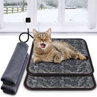 6 x Brand New Pet Heating Pad Dog Heating Mat Waterproof Cat Heating Blankets Adjustable Heated Cat Bed Electric Heating Blankets with Washable Cover, Switch, Anti Bite Steel Rope, 17.7 x 17.7 inches Blue  - RRP €77.88