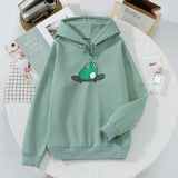 4 x Brand New Women s Pullover Hoodie Girls Teenager Kawaii Frog Hoodie Autumn Winter Warm Hooded Tops Casual Sports Sweatshirt XL, Green-1  - RRP €110.4