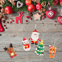 7 x Brand New Christmas key chain, Christmas cartoon key chain, 5 pieces silicone key chain with key ring lanyard Santa Claus, snowman, reindeer, elk creative key chain - RRP €193.2