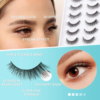 1 x RAW Customer Returns Natural False Eyelashes Natural Eyelashes Fluffy Dramatic 3D Eyelashes Natural Soft Artificial Eyelashes Fake Eyelashes 10 Pairs Multipack by Obeyalash - RRP €8.99