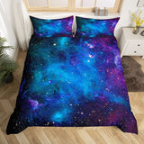 1 x RAW Customer Returns Homewish Galaxy Series Comforter Cover Set Blue Purple Starry Sky Printed Decor Bedding Set for Women Teens Boys Universe Outer Space Theme Duvet Cover Nebula Galaxy Bedspread, 200x200 - RRP €41.34