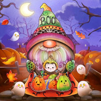 4 x Brand New RICUVED Halloween Diamond Painting Pictures, 5D Diamond Painting Pictures Adults Gnomes Diamond Painting Pictures Set Full Drill Diamond Painting Cross Embroidery Painting for Home Decor 35x35cm - RRP €81.6