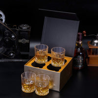 1 x RAW Customer Returns KANARS Set of 4 whiskey glasses, lead-free crystal glasses, whiskey glass, 300 ml, beautiful gift box, high quality - RRP €36.18