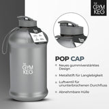 1 x RAW Customer Returns The Gym Keg 2.2L gym drinking bottle with neoprene sleeve and handle, reusable sports water bottle 2 liters for fitness, bodybuilding, workout - drinking bottle for sports - RRP €21.99