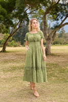 1 x Brand New SCARLET DARKNESS Women s Off Shoulder Dresses Knitted Waist Lace-up Puff Sleeves Cut-Out Victorian Dresses Yellow Green XXL - RRP €33.26