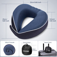 1 x RAW Customer Returns HOMIEE Neck Pillow Airplane Car Travel Pillow Neck Roll Memory Foam Travel Neck Pillow Travel Comfy Ergonomic Neck Support Pillow Orthopedic Pillow Head Pillow Adults New Blue  - RRP €22.21