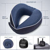 1 x RAW Customer Returns HOMIEE Neck Pillow Airplane Car Travel Pillow Neck Roll Memory Foam Travel Neck Pillow Travel Comfy Ergonomic Neck Support Pillow Orthopedic Pillow Head Pillow Adults New Blue  - RRP €22.21