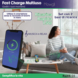 1 x RAW Customer Returns MowgliStore - 15W Wireless Charger, Set of 2 Multi-Compatible Wireless Charging Units for iPhone, Samsung, Xiaomi, Wireless Charger Base for Mobile Phone Charging, Battery Charger Station - RRP €19.26