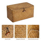 2 x Brand New FIAFPEG Natural Seagrass Storage Baskets with Lids, Multipurpose Home Organizer, Boxes for Shelf Organizer, Decorative Storage Baskets - RRP €54.44