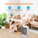 1 x RAW Customer Returns BENGUOO ceramic fan heater energy saving, 5W 500W 1100W 1500W electric fan heater small quiet with timer, fan mode, 70 oscillating electric heater heaters for indoors, office - RRP €52.07