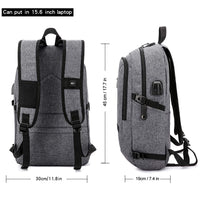 1 x RAW Customer Returns WENIG 15.6 Inch Laptop Backpack - Waterproof and Anti-Theft Backpack for Men - School Backpacks with USB Port - Backpack, Bag for Women for Daily Travel - Gray - RRP €34.39