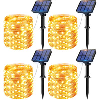 1 x RAW Customer Returns litogo 4 Pack Solar Fairy Lights Outdoor, 12M 120Led Fairy Lights Solar Fairy Lights for Outdoor Waterproof Copper Wire Outdoor Fairy Lights Decoration Outside 8 Mode for Balcony, Christmas Warm White - RRP €27.99