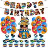 1 x RAW Customer Returns Racing Car Birthday Decoration 32 Pieces Racing Car Party Decoration Set Including Banner Cake Topper Balloons Racing Car Party Accessories Set Cars Birthday Decoration for Kids Boys Girls - RRP €19.2