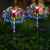 1 x RAW Customer Returns PUAIDA Solar Lights for Outdoor Garden, 2 Pack Fireworks Solar Christmas Lights with Transparent Tube and Colored Light, IP65 Waterproof Solar Christmas Decoration for Outdoor Garden Outdoor Patio - RRP €20.16