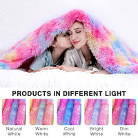 1 x RAW Customer Returns KANKAEU Cuddly Blanket Fluffy, 130 160cm Blanket with Rainbow, Soft Warm Fluffy Blanket, Sofa Blanket, Sherpa Sheep Blanket, Living Blanket, Bedspread - RRP €19.82