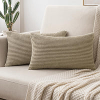 1 x RAW Customer Returns MIULEE Set of 2 cushion covers, decorative cushions, cushion covers, decorative cushions, sofa cushions, corduroy velvet,  couch cushions,  covers for sofa, living room, upholstered cushions, 40 x 60 cm, color sand - RRP €19.99