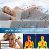 1 x RAW Customer Returns Marchpower cooling blanket 200 x 220cm, light summer blanket with Japanese Arc-Chill Q-Max 0.5 cooling fibers, absorbs body heat, 2 in 1 double-sided children s blanket, sofa blanket, travel blanket - gray - RRP €51.29