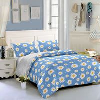 1 x RAW Customer Returns HOSIMA Daisy Bedding Set Duvet Cover for Adults Boys Girls Blue White Daisy Print Duvet Cover with Pillowcases Daisy M  - RRP €37.99