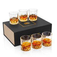 1 x RAW Customer Returns KANARS Whiskey Glasses, Lead-Free Crystal Glasses, 6-Piece Whiskey Glass, Luxurious Gift, 300 ml - RRP €45.99