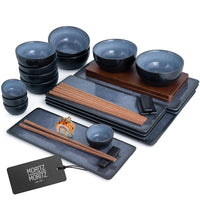 1 x RAW Customer Returns Moritz Moritz VIDA 29 pcs. Sushi tableware set for 4 people - sushi serving set with 3x sushi plates - 4x sushi plates, miso bowl, bowls and chopsticks - RRP €83.18