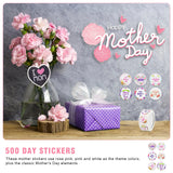 5 x Brand New 500pcs Happy Mother s Day Stickers 2.5cm Round Sealing Stickers for Crafts, Cards, Gift Wrapping, Scrapbooking, Envelope, Crafting, 6 Designs Pattern A  - RRP €102.0