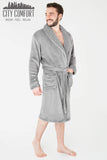 1 x RAW Customer Returns CityComfort Men s Winter Robe, Fleece House Robe M, Polar Blue  - RRP €25.56