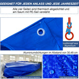 9 x Brand New STARPYNG Tarpaulin Cover Waterproof, 100g m Heavy Duty Poly Tarpaulin Cover Suitable for Reinforced Edges of Roofs, Camping, Patios, Swimming Pools Blue, 1.5m x 6m  - RRP €98.91