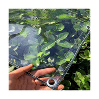 1 x RAW Customer Returns Transparent tarpaulin with eyelets, 0.3 mm clear waterproof PVC tarpaulin, versatile vegetable cover for gazebos, gazebos, patios, wind protection size 1.8 x 2 m  - RRP €30.24