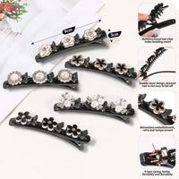 1 x RAW Customer Returns Pack of 5 Hair Clips with 3 Clips Hummingbird Hair Clip with Crystal Flower Braided Hair Clip for Women Girls Fashion Double Layer Hair Clip Duckbill Hair Clip - RRP €6.99