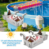 1 x RAW Customer Returns Nuenen Pool Storage Basket Set including Plastic Pool Basket Pool Cup Holder Multifunctional Pool Accessory for Above Ground Pool Swimming Pool Above Ground Frame Pool Bathtub Gray  - RRP €32.99