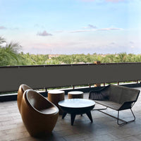 1 x RAW Customer Returns HENG FENG balcony privacy screen 90x600cm PES, weatherproof balcony cladding with wind protection and sun protection, light grey - RRP €24.19