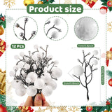 1 x RAW Customer Returns 12 Pieces Christmas Artificial Berries Stems Glitter Sequins Berries Tree Decoration Ornaments for Christmas Tree Wedding Flower Wreath DIY Craft White  - RRP €11.59