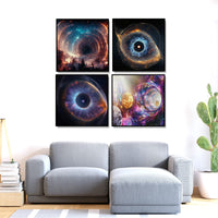 12 x Brand New Diamond Painting Set of 4 40 x 40 cm Diamond Painting Pictures Cosmic Black Hole Diamond Painting Cosmic Eye 5D Diamond Painting Kits Planets Diamond Painting Landscape Mosaic Galaxy - RRP €244.8