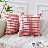 4 x Brand New FY FIBER HOUSE Set of 2 cozy cushion covers, corn-shaped pillowcases, decorative square throw pillow covers for couch, bed, sofa, 45 x 45 cm, pink - RRP €48.4