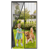 1 x RAW Customer Returns MYCARBON fly screen balcony door, magnetic insect screen balcony door 90x210cm, 3.8 cm wide adhesive strip, stronger magnets, no drilling, easy installation, cannot be shortened, black - RRP €18.88